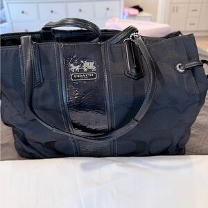 Coach Midnight Black Signature Tote
